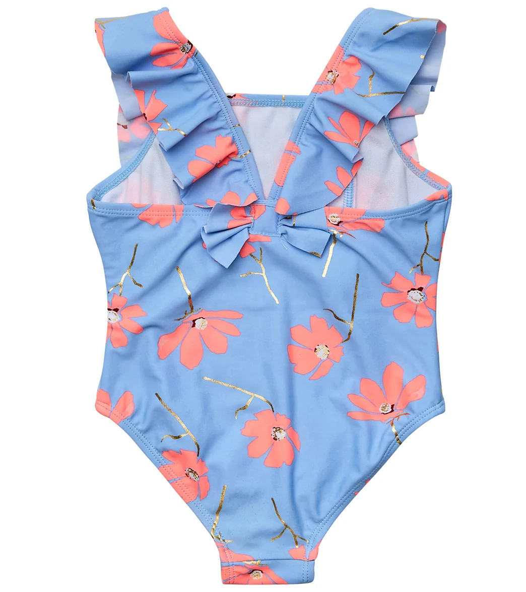 Snapper Rock Girls' Beach Bloom Ruffle Shoulder One Piece Swimsuit (Baby, Toddler, Little Kid) - Image 2