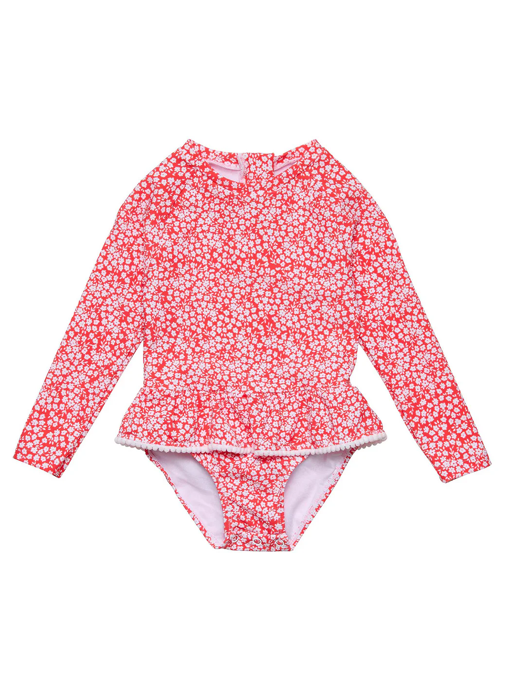 Snapper Rock Girls' Ditsy Bloom Long Sleeve One Piece Skirt Surf Suit (Baby, Toddler) - Image 3