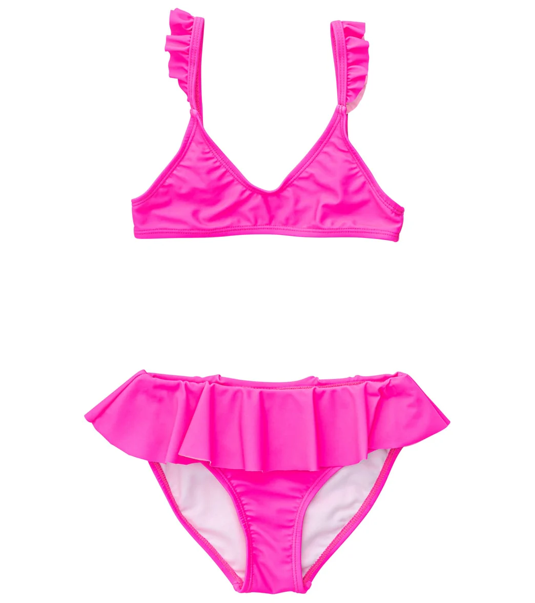 Snapper Rock Girls' Neon Queen Pink Frilled Bikini Set (Little Kid, Big Kid) - Image 8