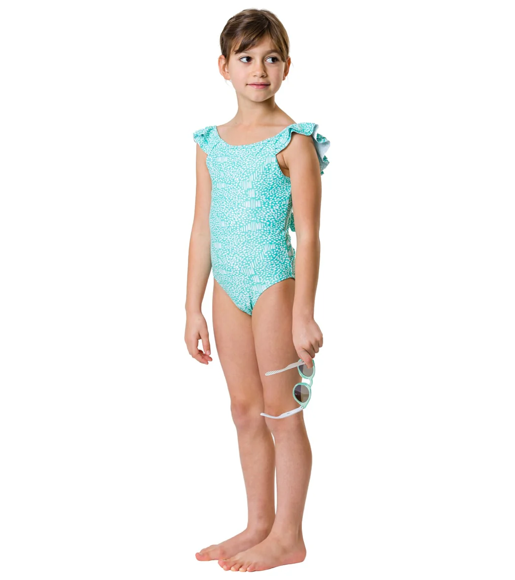 Snapper Rock Girls' Spearmint Spot Flutter Swimsuit (Toddler, Little Kid, Big Kid) - Image 5