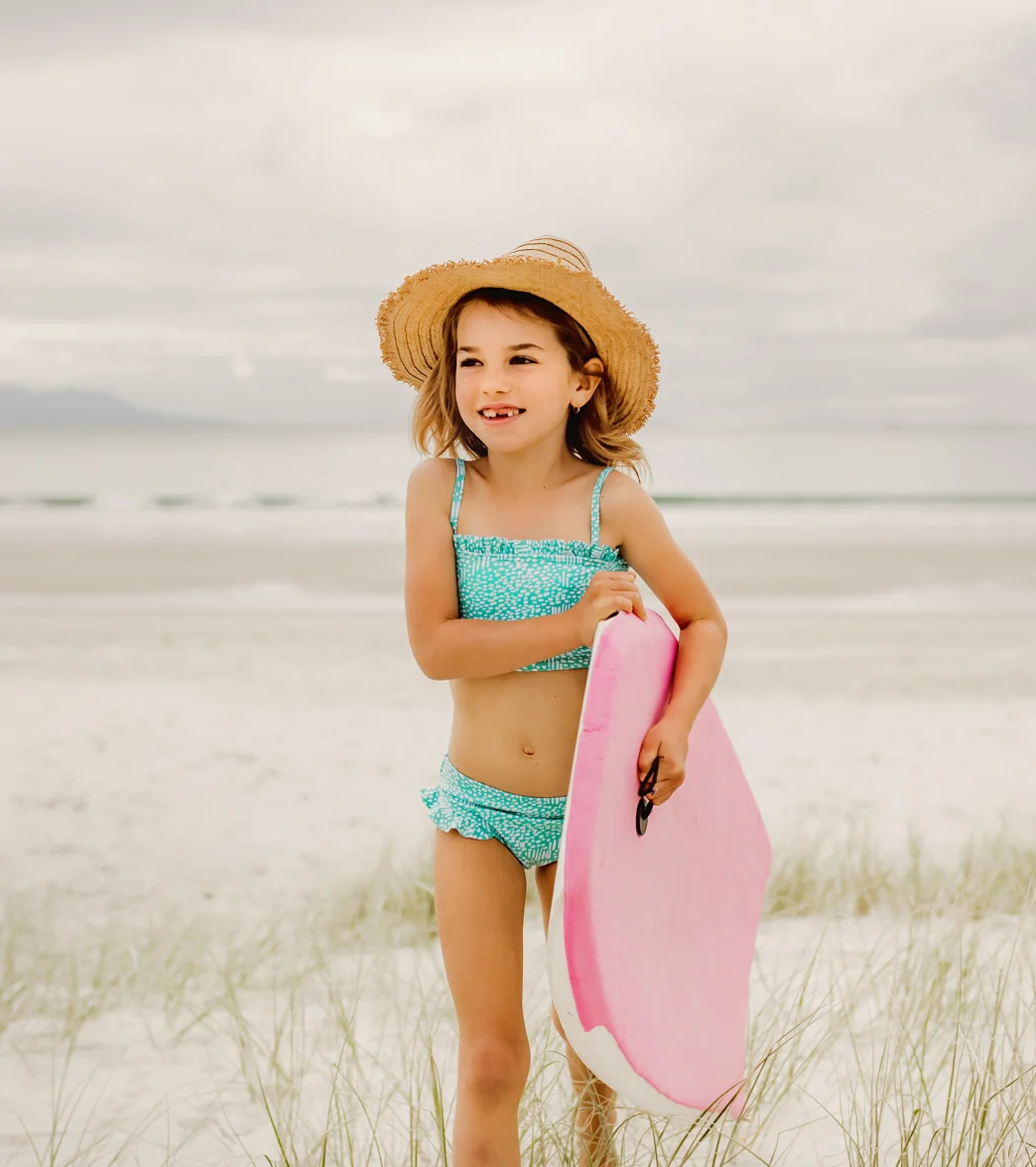 Snapper Rock Girls' Spearmint Spot Frilled Bandeau Bikini Set (Toddler, Little Kid, Big Kid) - Image 3