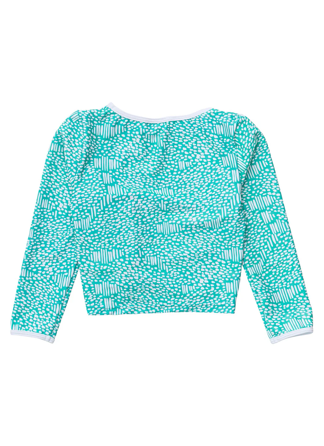 Snapper Rock Girls' Spearmint Spot LS Wrap Crop Bikini Top (Little Kid, Big Kid) - Image 2