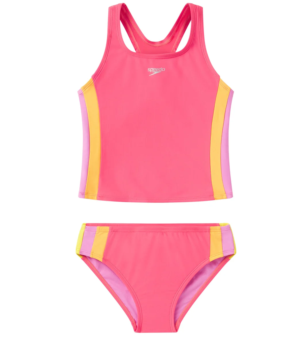 Speedo Girls' Colorblock Two Piece Tankini Set (Big Kid) - Image 12