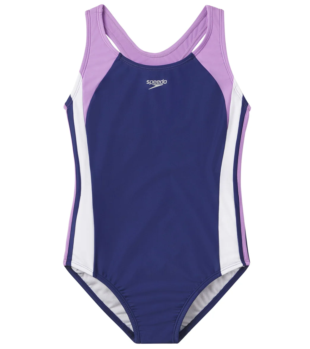 Speedo Girls' Infinity Splice One Piece Swimsuit (Little Kid, Big Kid) - Image 9