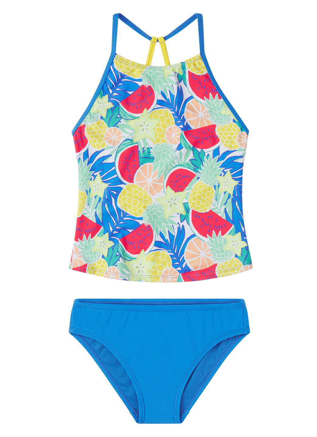 Speedo Girls' Printed High Neck Two Piece Tankini Set (Big Kid) - Image 2