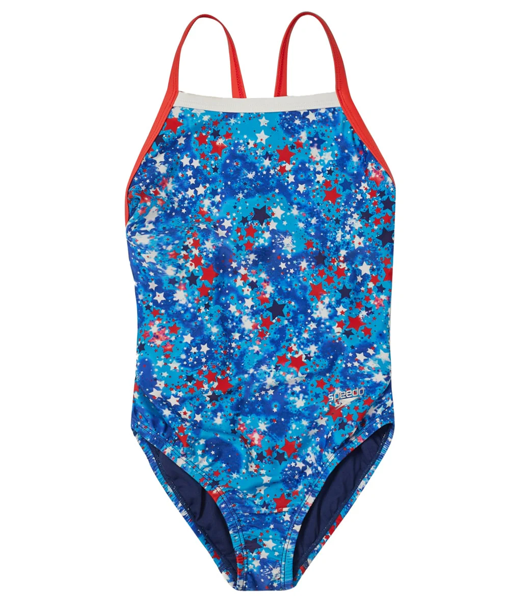 Speedo Girls' Printed Propel Back One Piece Swimsuit (Big Kid) - Image 14