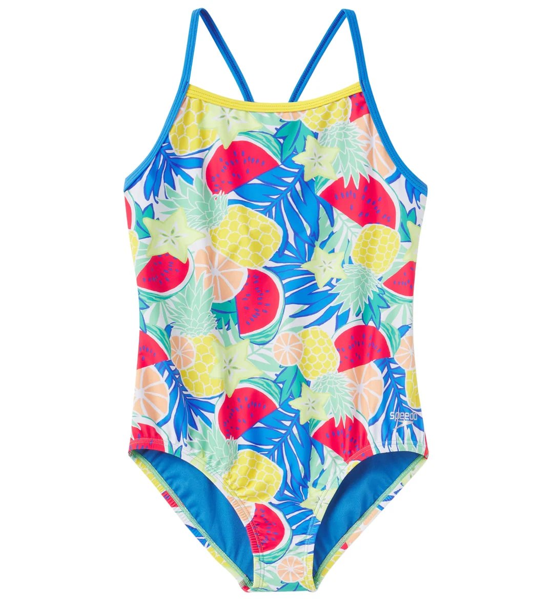 Speedo Girls' Printed Propel Back One Piece Swimsuit (Big Kid) - Image 5
