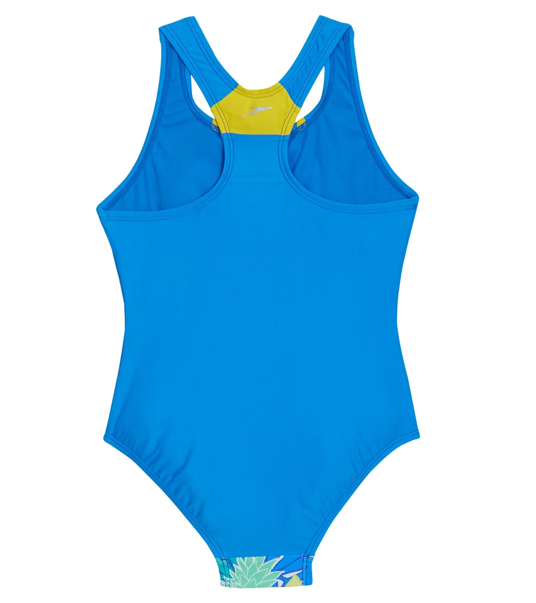 Speedo Girls' Printed Sport Splice One Piece Swimsuit (Big Kid) - Image 6