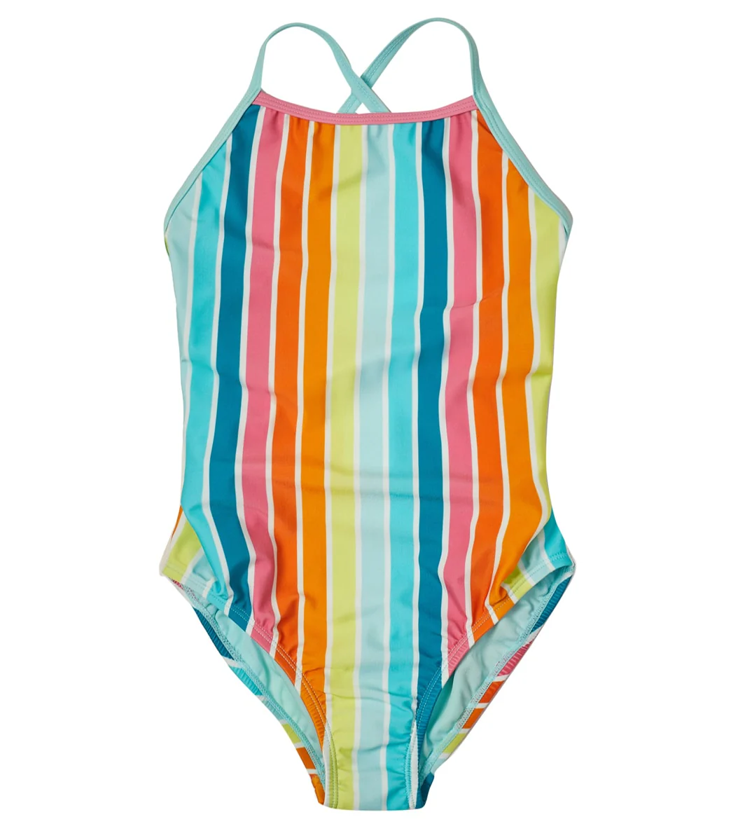 Speedo Girls' Printed X Back One Piece Swimsuit (Big Kid) - Image 4