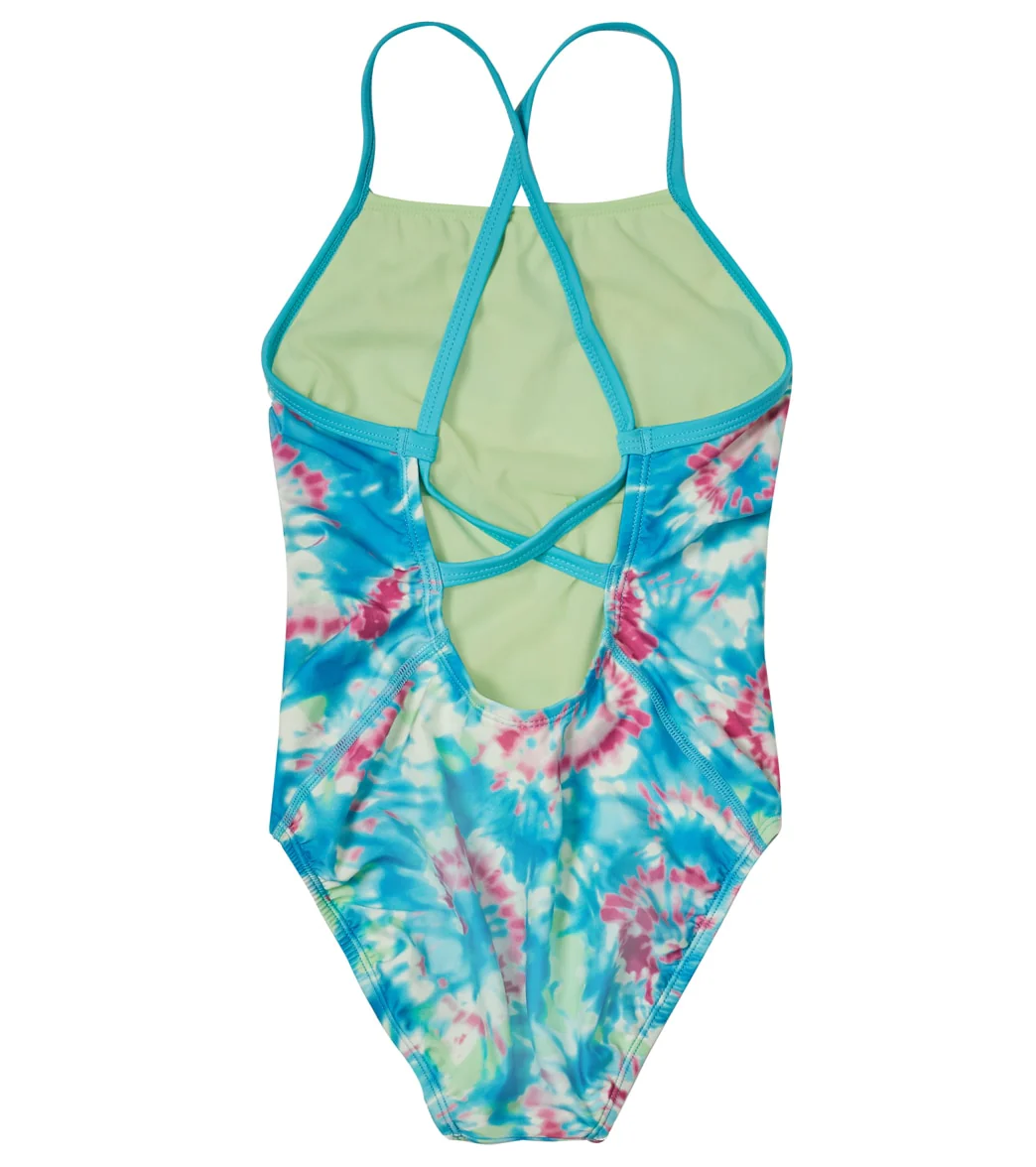 Speedo Girls' Printed X Back One Piece Swimsuit (Big Kid) - Image 6