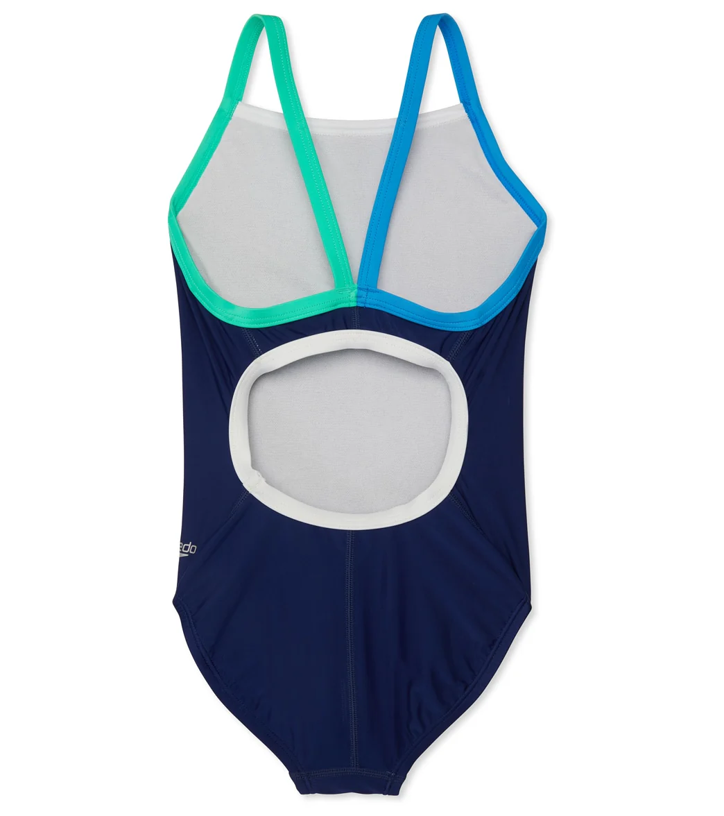 Speedo Girls' Solid Propel Back One Piece Swimsuit (Big Kid) - Image 2