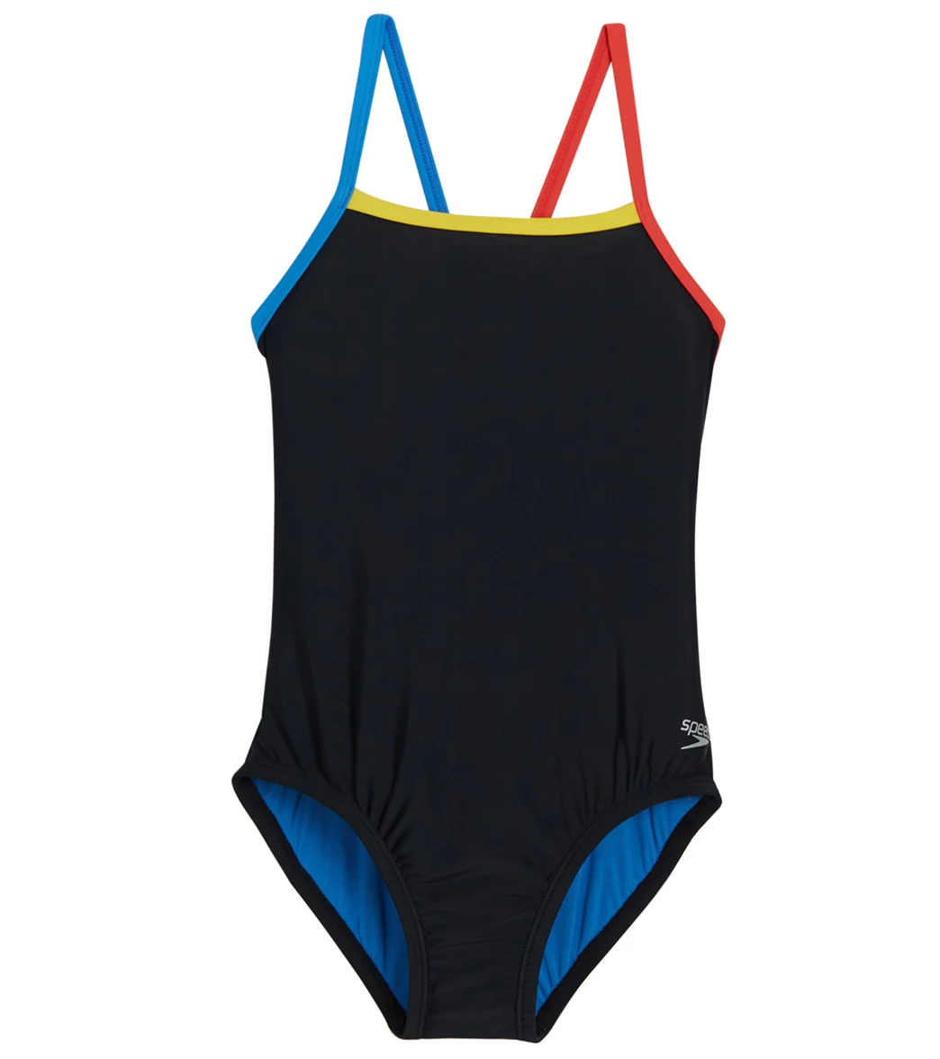 Speedo Girls' Solid Propel Back One Piece Swimsuit (Big Kid) - Image 18