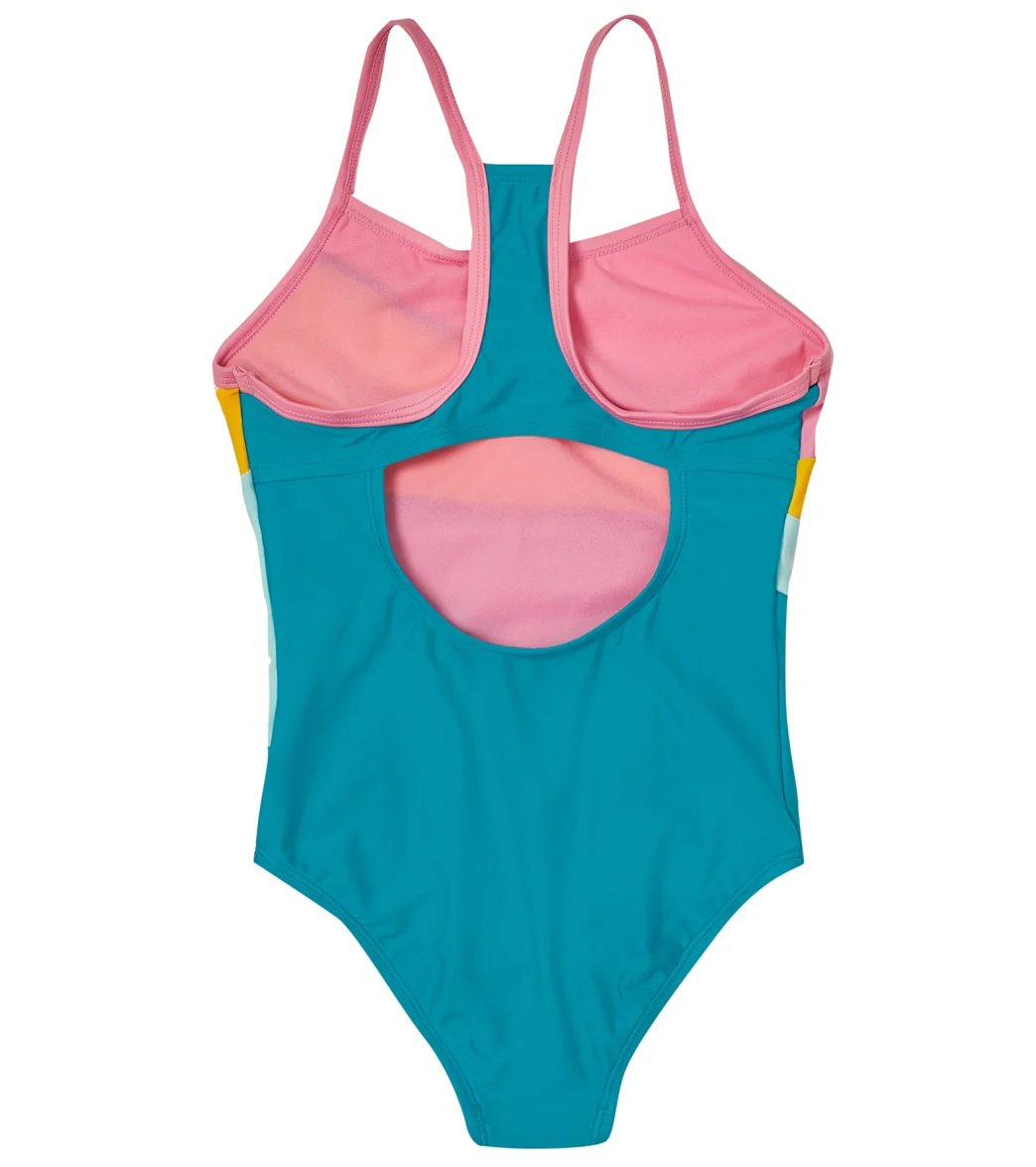 Speedo Girls' Solid Radiating Splice One Piece Swimsuit (Big Kid) - Image 6