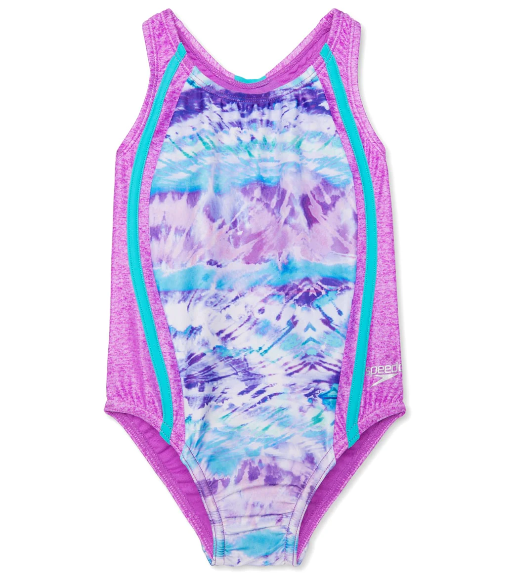 Speedo Girls' Sport Splice One Piece Swimsuit (Little Kid) - Image 9