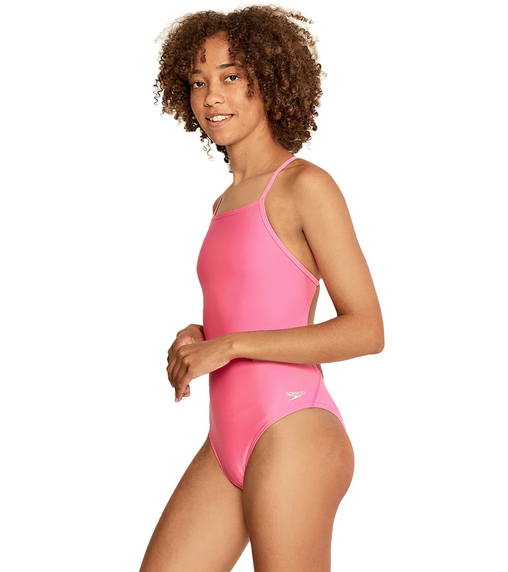 Speedo Vibe Women's Solid T-Back One Piece Swimsuit - Image 15