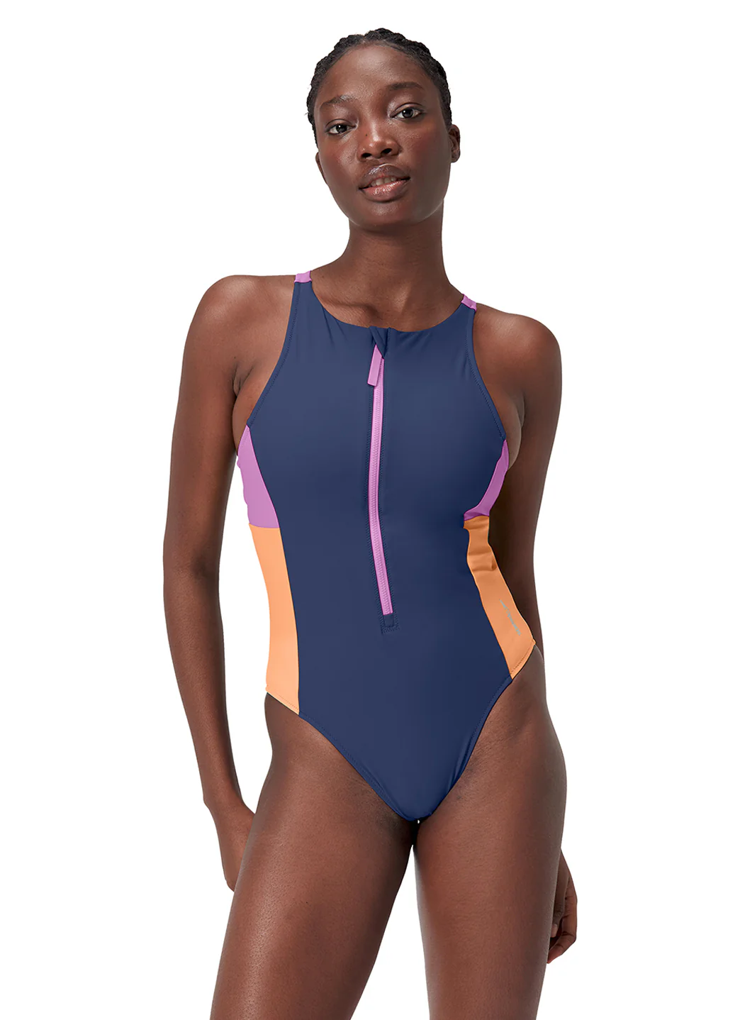 Speedo Women's Color Block Zip Front One Piece Swimsuit - Image 19