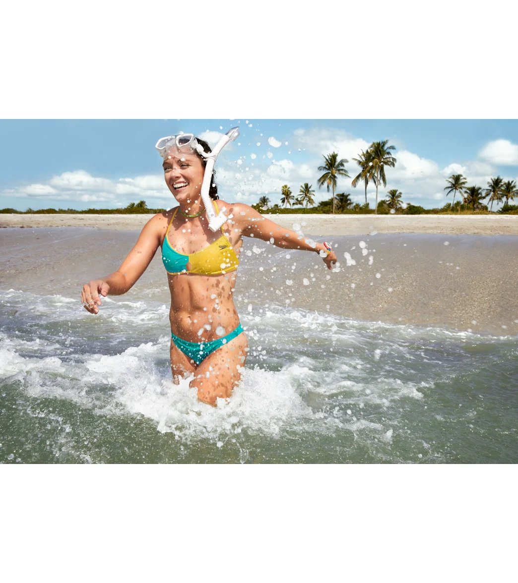Speedo Women's Color Blocked Keyhole Tie Back Bikini Top - Image 18