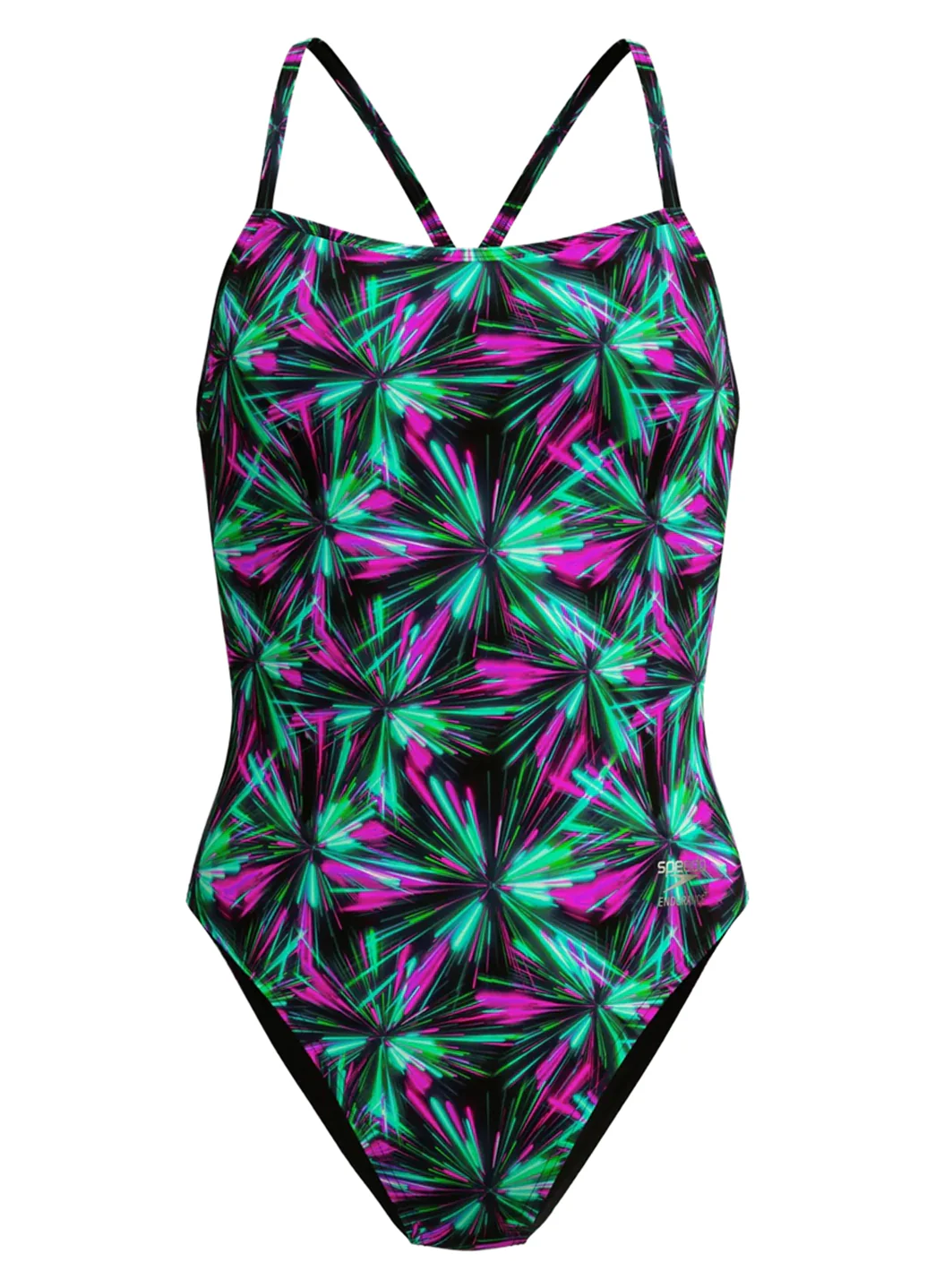 Speedo Women's Placement Printed Powerback One Piece Swimsuit