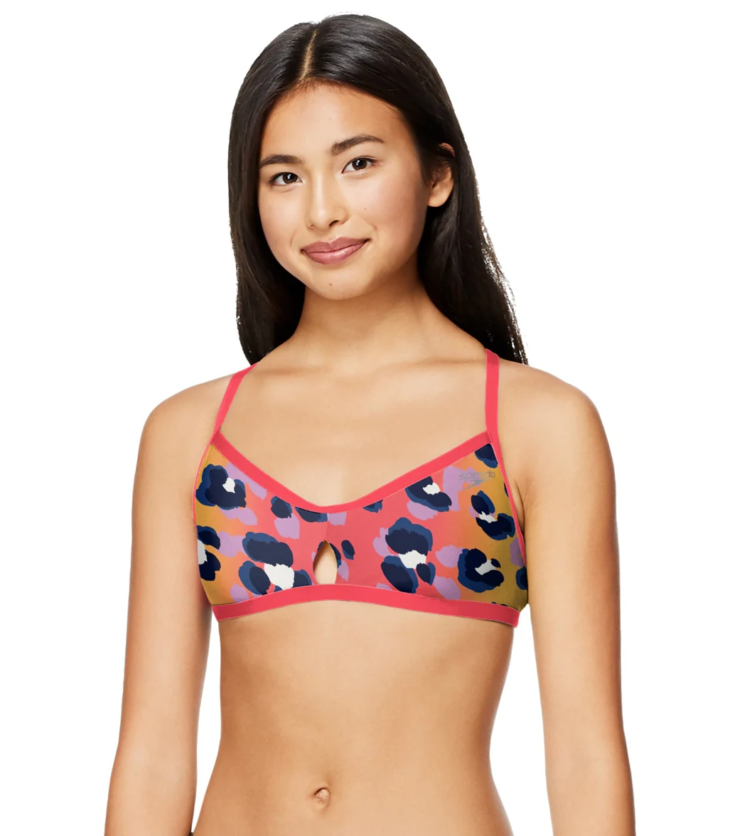 Speedo Women's Printed Keyhole Tie Back Bikini Top - Image 5