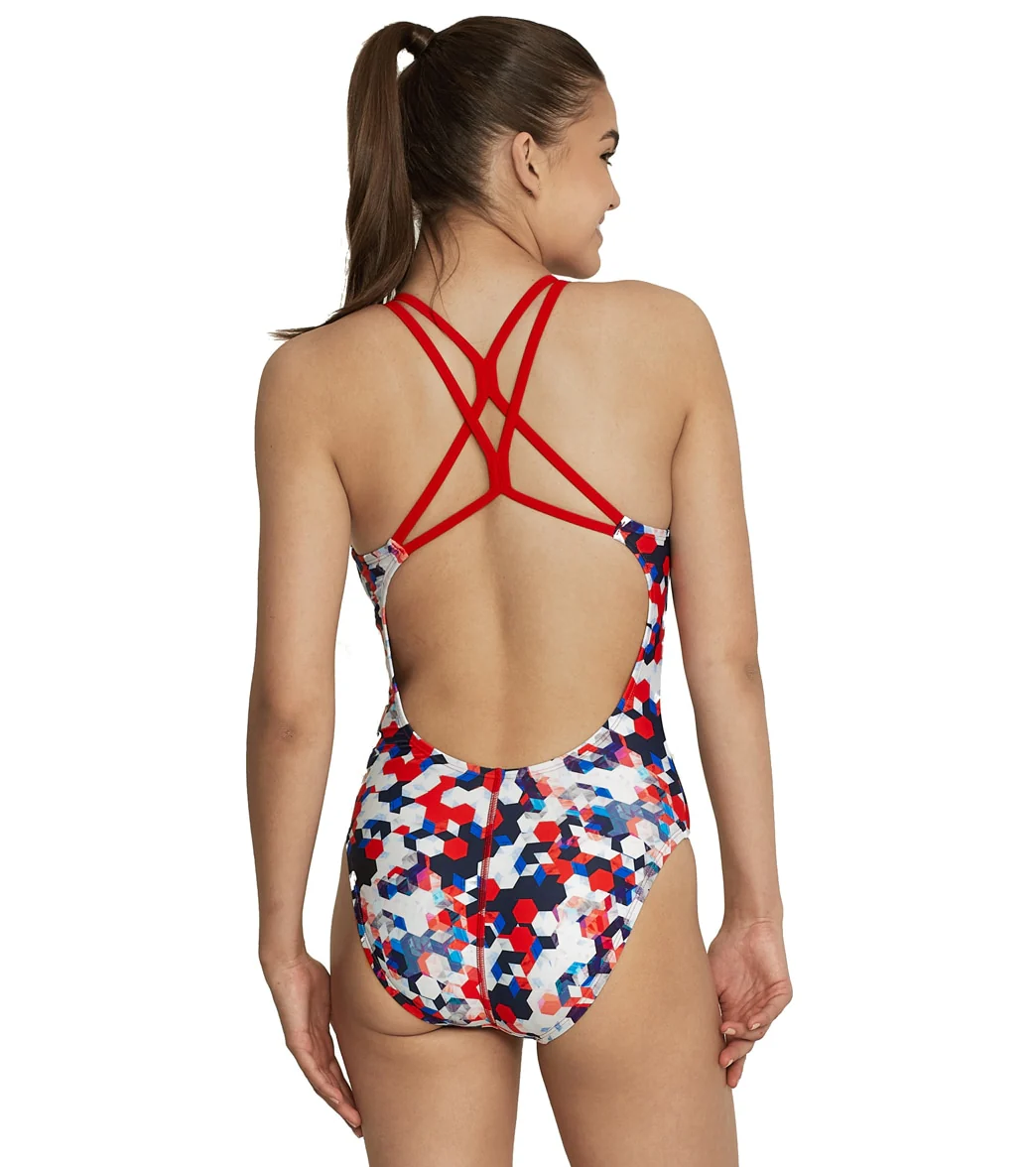 Speedo Women's Printed Thin Strap One Piece Swimsuit - Image 21
