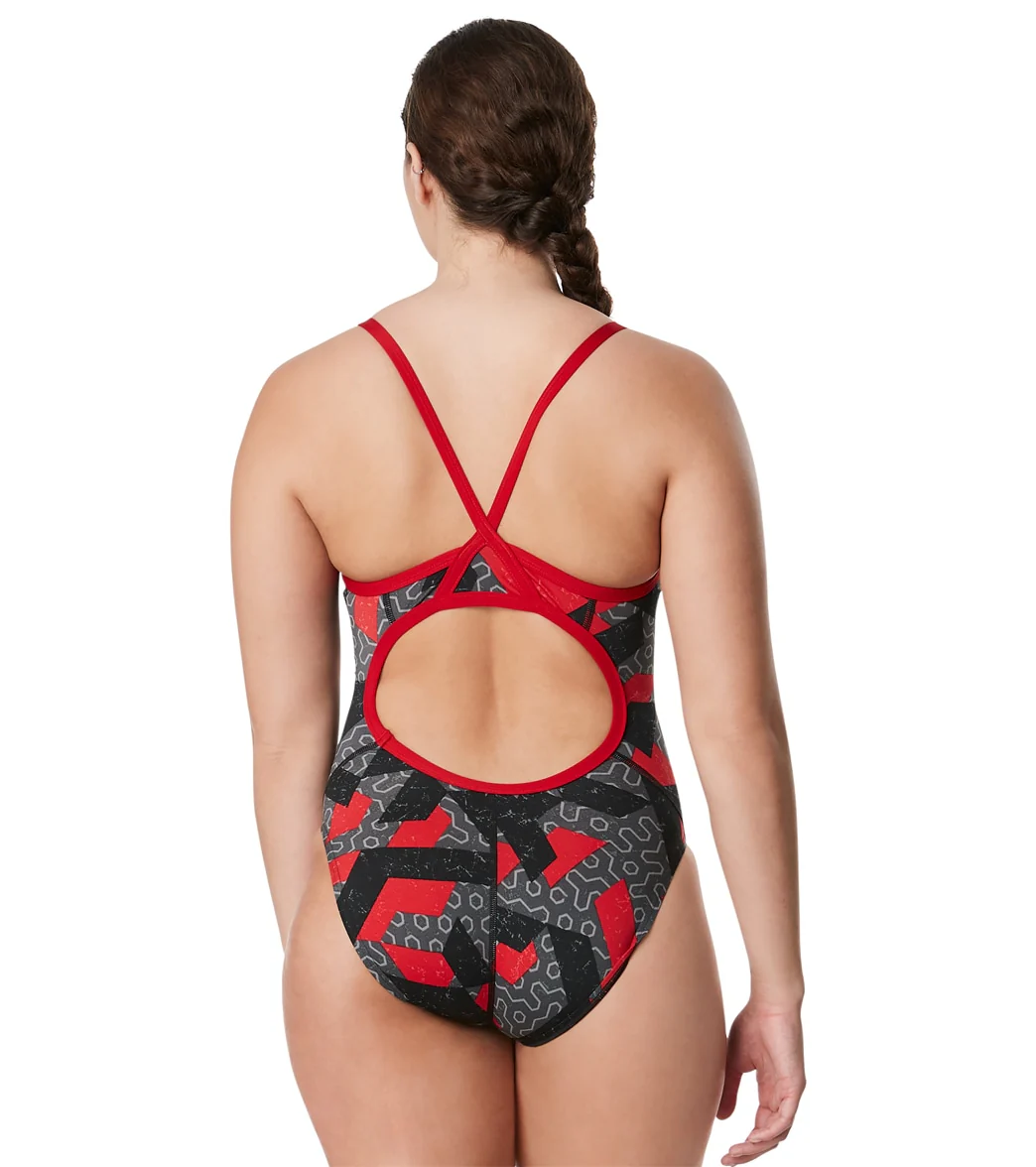 Speedo Women's Ruse Blocks Flyback One Piece Swimsuit - Image 40