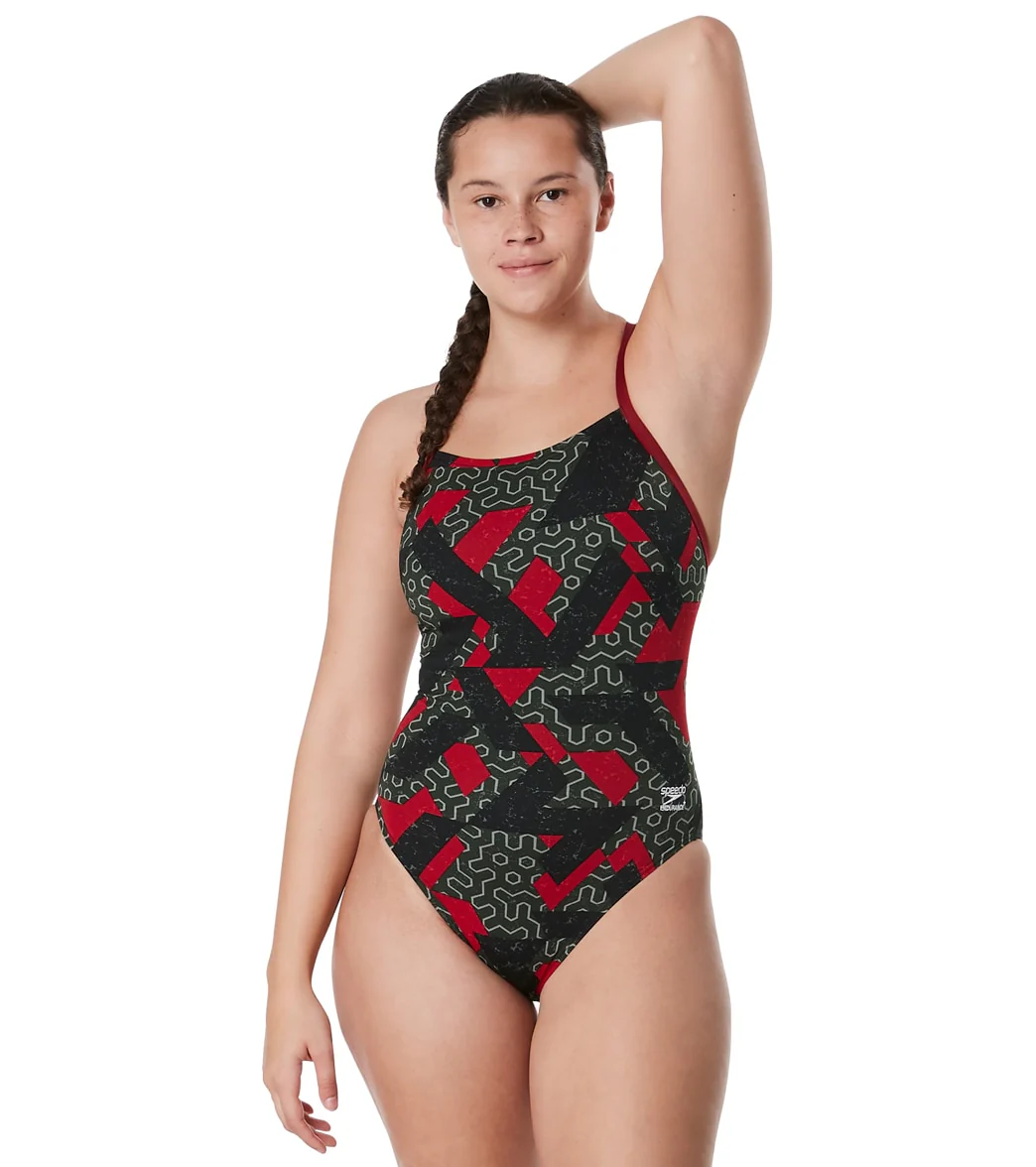 Speedo Women's Ruse Blocks Flyback One Piece Swimsuit - Image 44