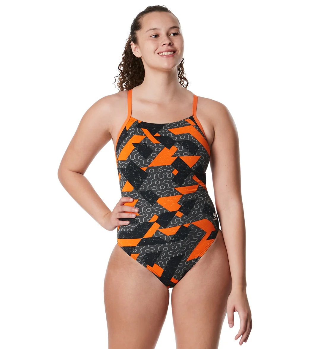 Speedo Women's Ruse Blocks Flyback One Piece Swimsuit - Image 8