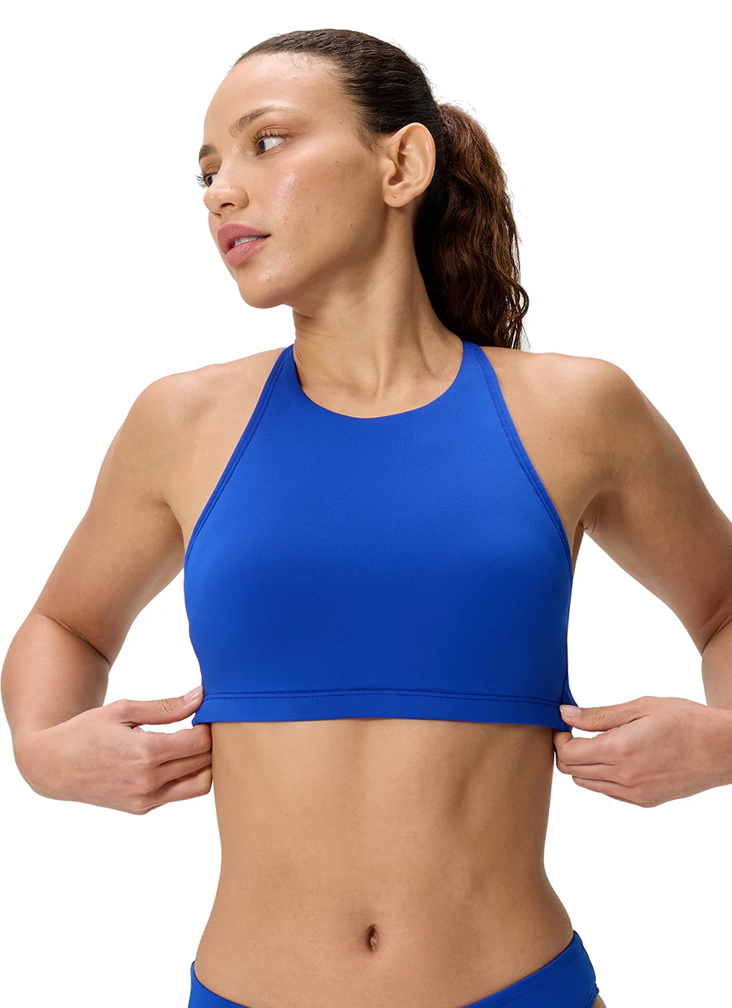 Speedo Women's Solid High Neck Bikini Top - Image 13