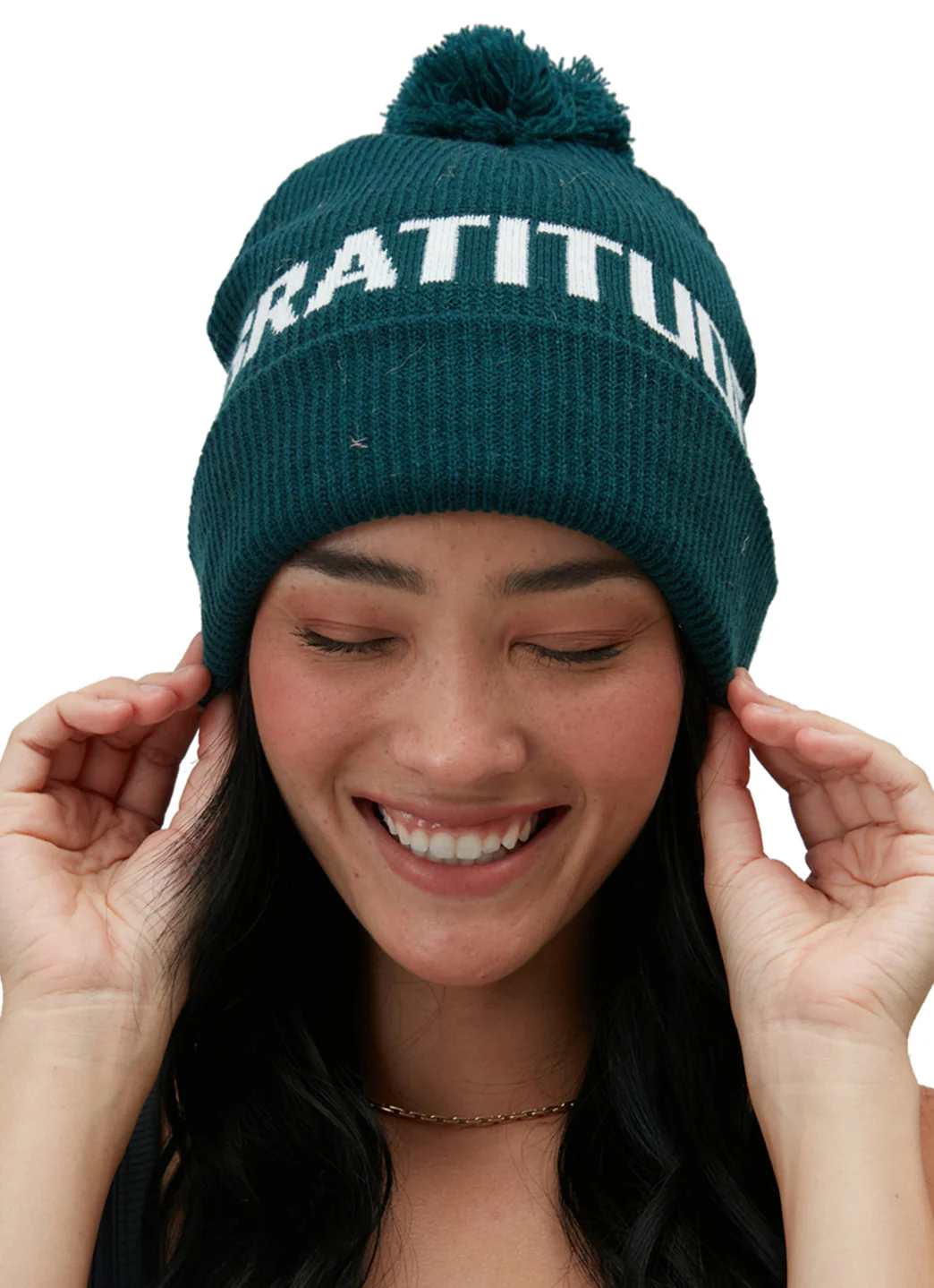 Spiritual Gangster Gratitude Pom Pom Beanie