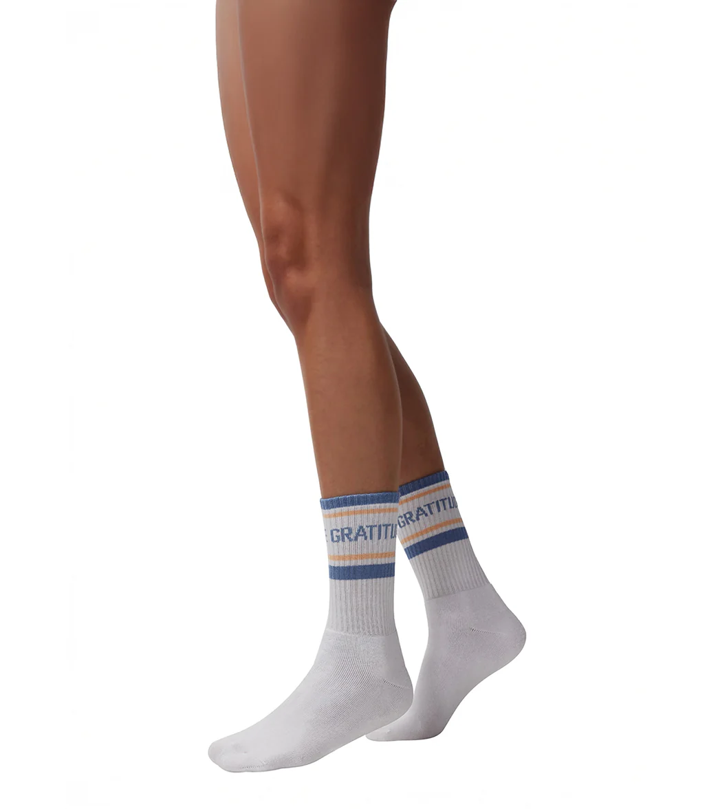 Spiritual Gangster Gratitude Stripe Crew Sock - Image 5