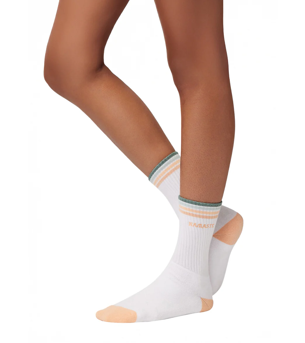 Spiritual Gangster Namaste Stripe Crew Sock - Image 2