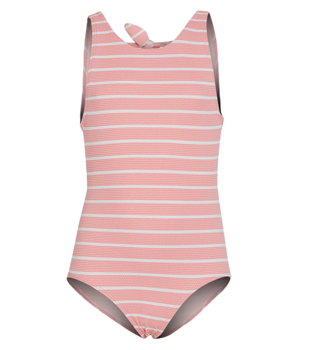 Splendid Girls Girls' Atmospheric Stripe High Neck Once Piece Bikini Set (Big Kid)