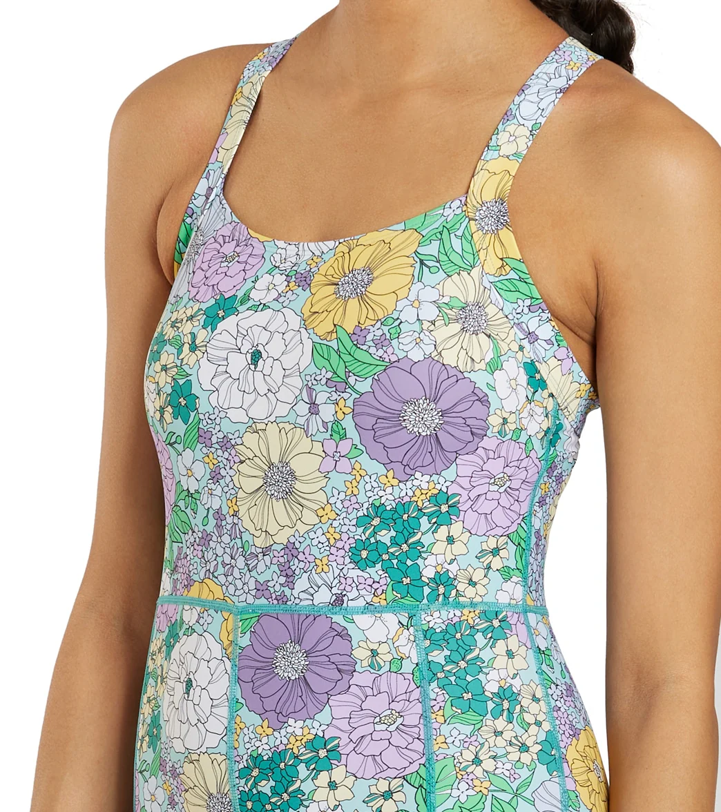 Sporti Active Bondi Floral One Piece Cropped Swim Unitard - Image 6