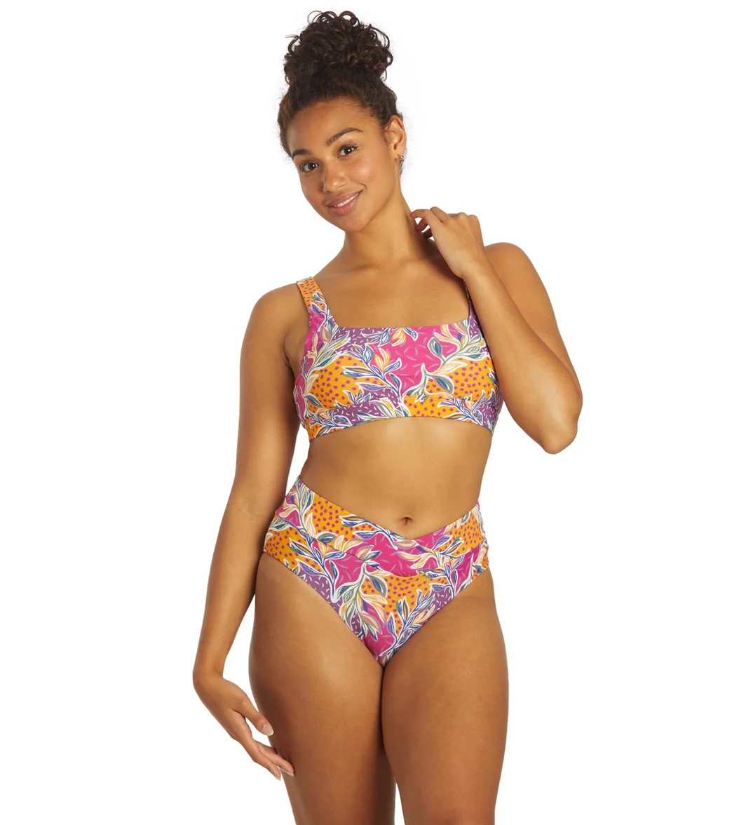 Sporti Active Floral Patchwork High Waisted Cheeky Swim Bottom - Image 3