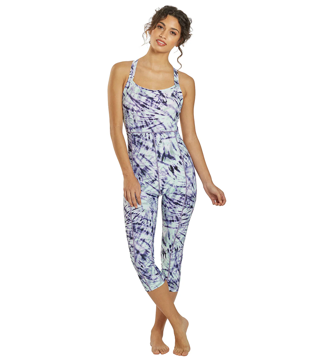 Sporti Active Moonlight Tie Dye One Piece Cropped Swim Unitard - Image 2