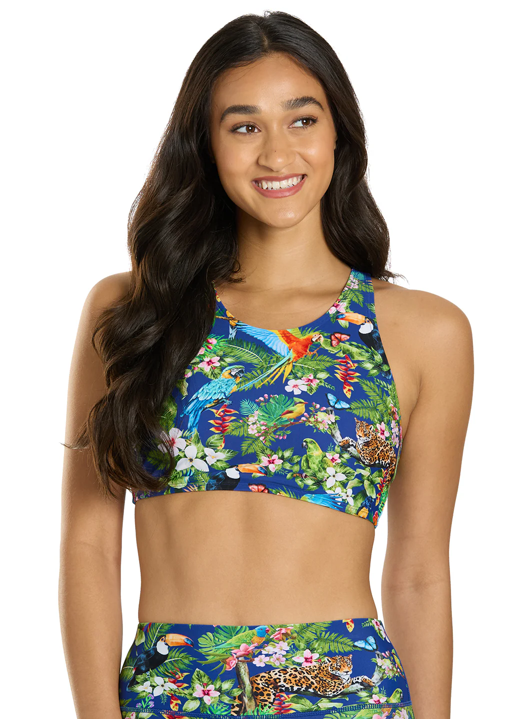 Sporti Active Tropical Oasis High Neck Crop Bikini Top - Image 2