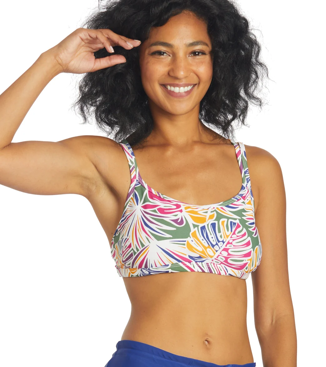 Sporti Active Tropical Palm Double Cross Workout Bikini Top - Image 8