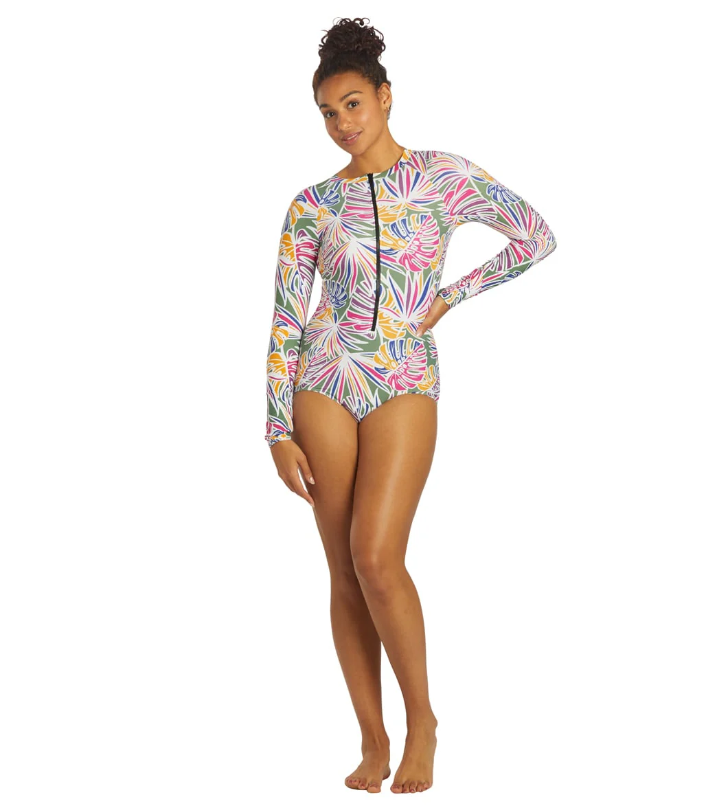 Sporti Active Tropical Palm One Piece L/S Zip Front - Image 4