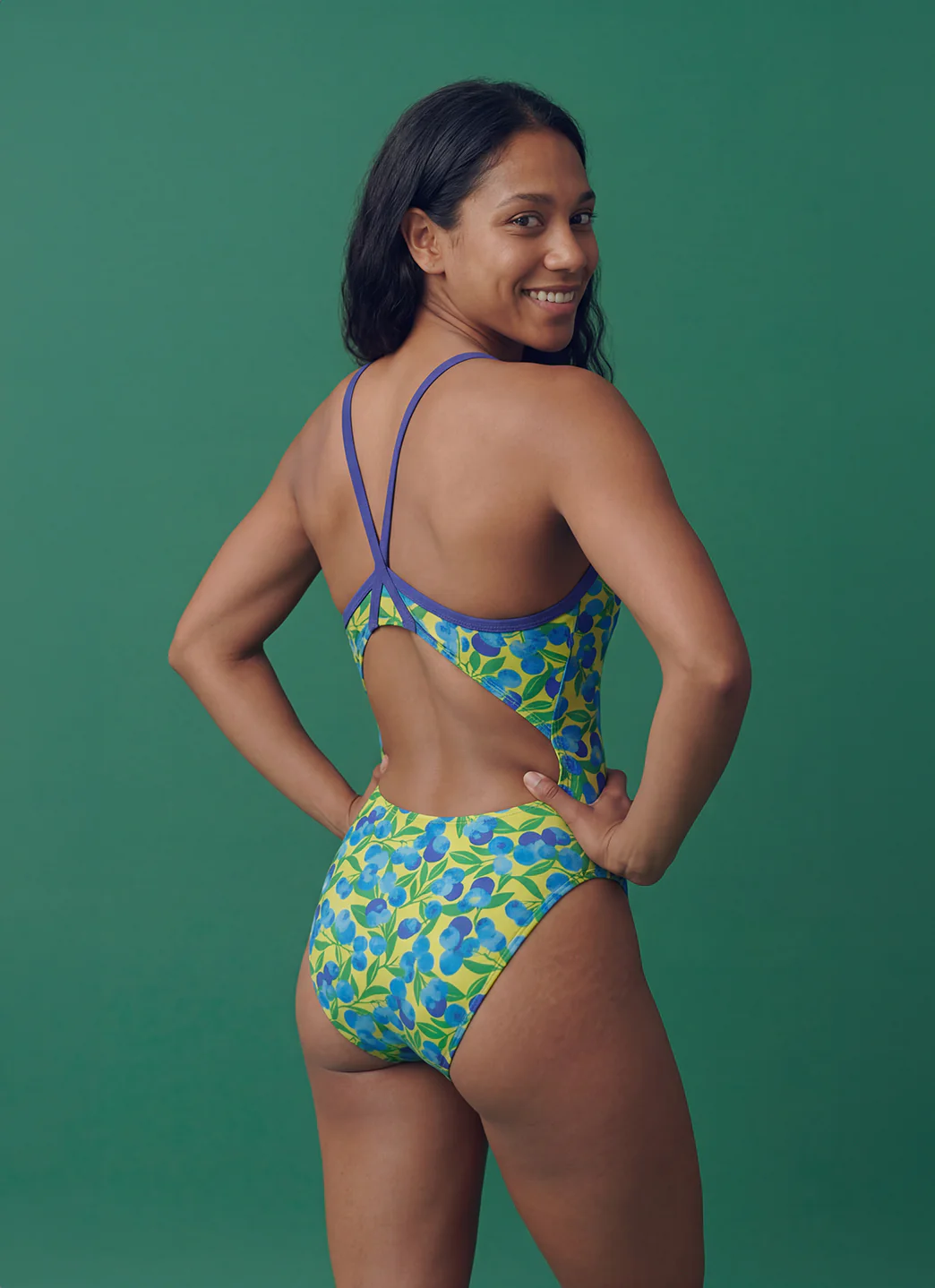 Sporti Blueberry Breeze Thin Strap One Piece Swimsuit (22-44) - Image 3