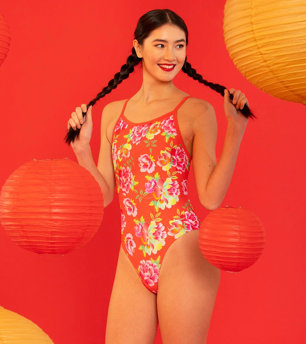 Sporti Chinoiserie Floral Thin Strap One Piece Swimsuit - Image 8