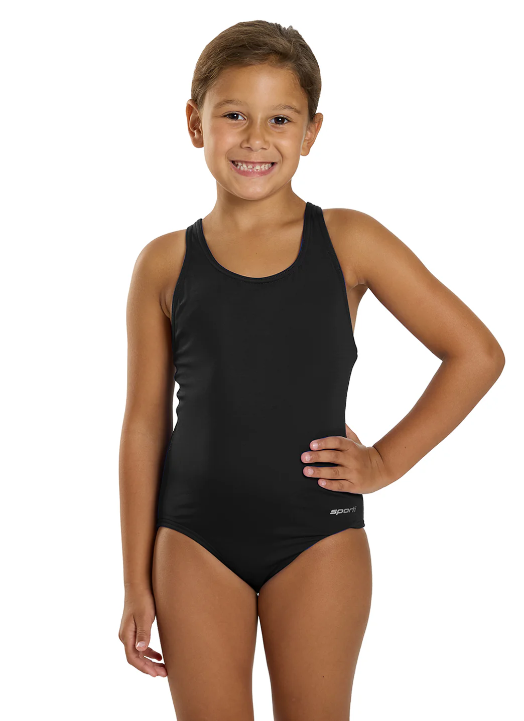 Sporti Girls' Solid Racer Back One Piece Swimsuit (Toddler, Little Kid, Big Kid) - Image 7