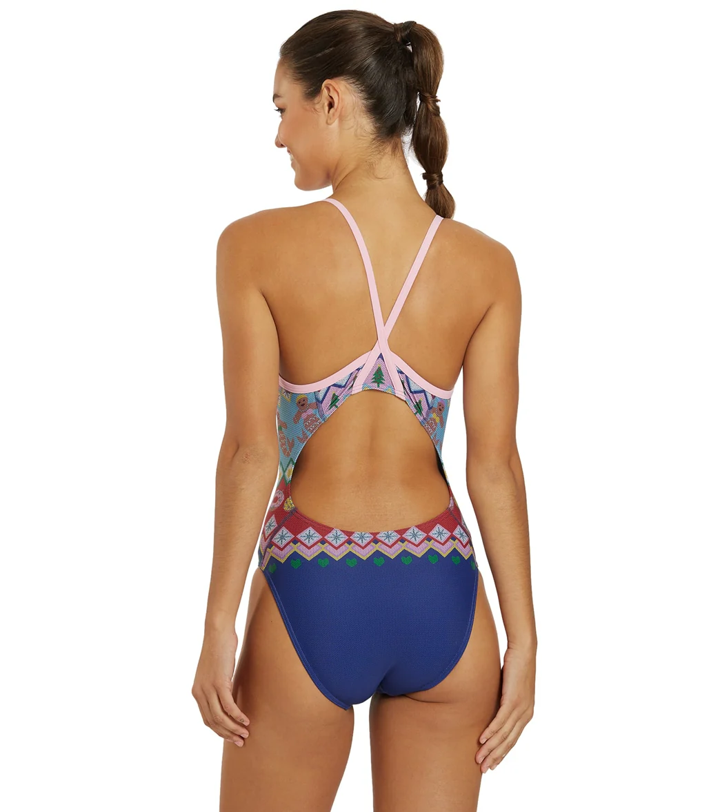 Sporti Granny Sweater Gingerbread Mermaid Thin Strap One Piece Swimsuit - Image 7