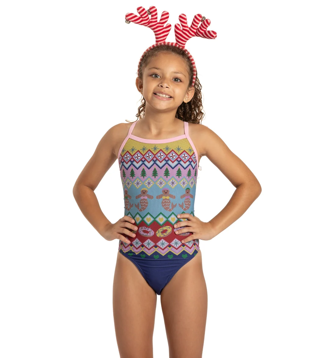 Sporti Granny Sweater Gingerbread Mermaid Thin Strap One Piece Swimsuit Youth (22-28) - Image 3