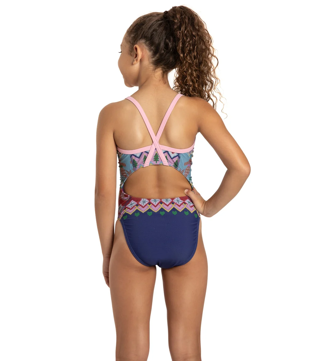 Sporti Granny Sweater Gingerbread Mermaid Thin Strap One Piece Swimsuit Youth (22-28) - Image 5