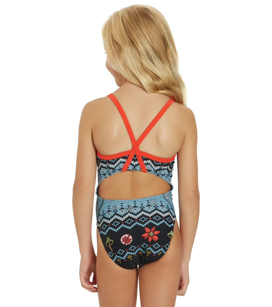 Sporti Granny Sweater Holiday Groovy Thin Strap One Piece Swimsuit Youth (22-28) - Image 5