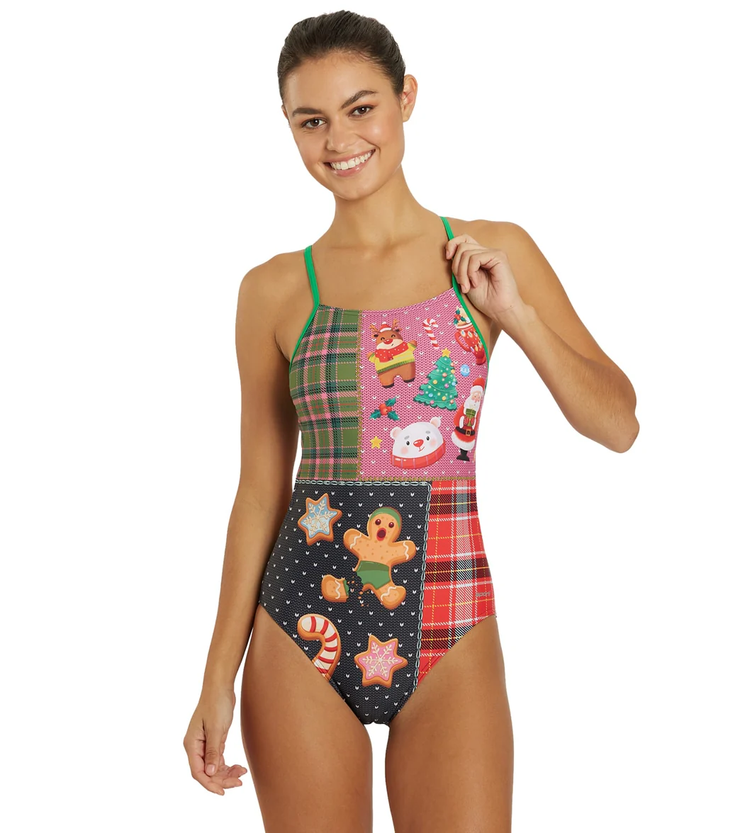 Sporti Granny Sweater Holiday Tartan Micro Back One Piece Swimsuit - Image 5
