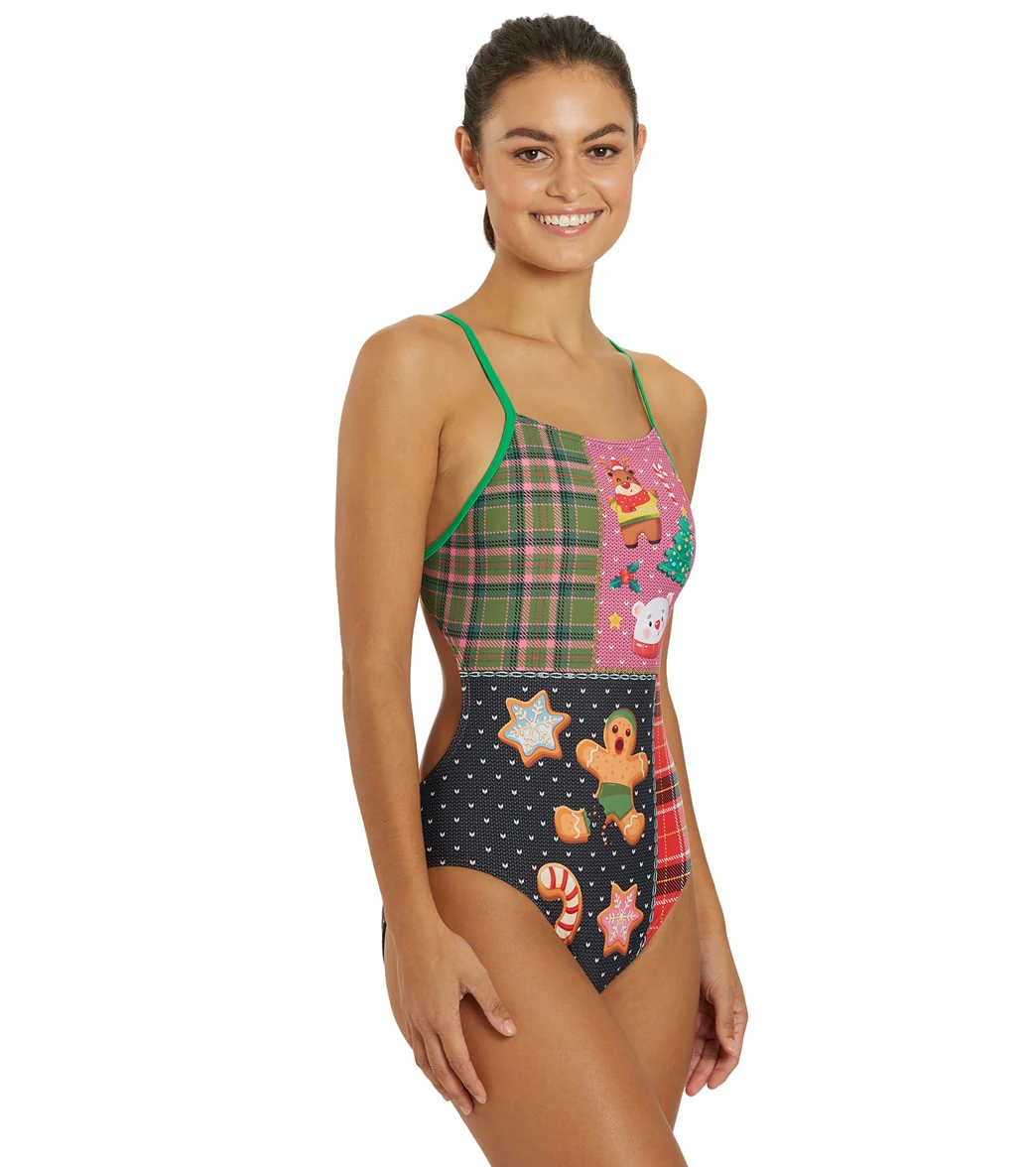 Sporti Granny Sweater Holiday Tartan Micro Back One Piece Swimsuit - Image 7