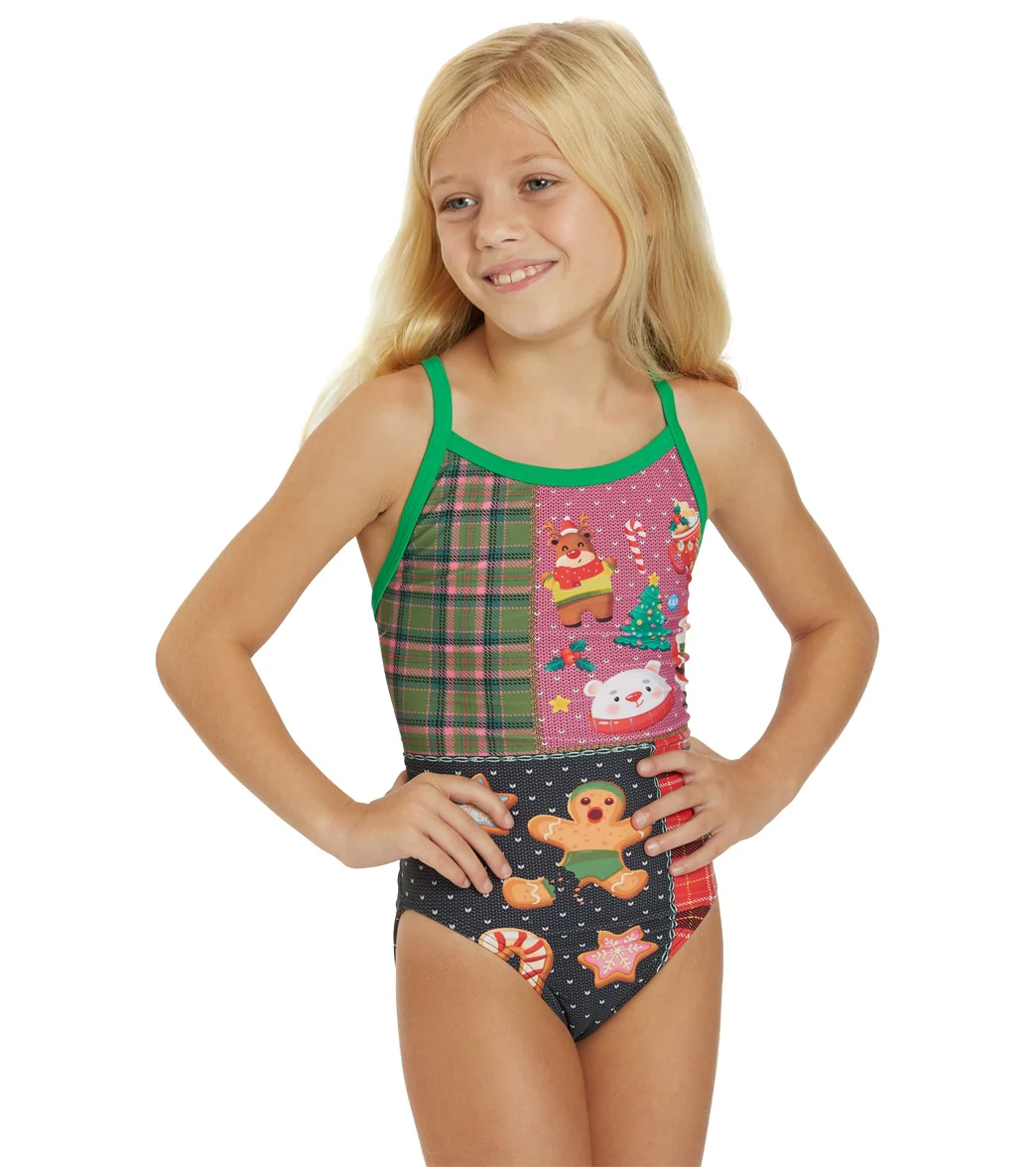 Sporti Granny Sweater Holiday Tartan Thin Strap One Piece Swimsuit Youth (22-28) - Image 6