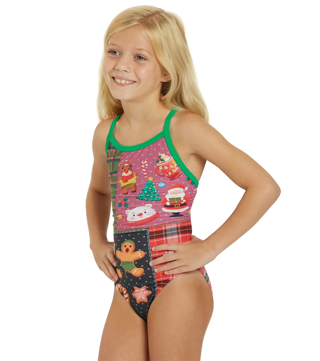 Sporti Granny Sweater Holiday Tartan Thin Strap One Piece Swimsuit Youth (22-28) - Image 8