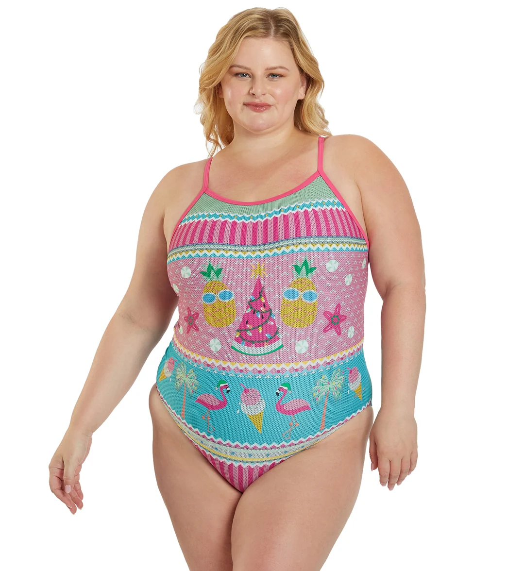 Sporti Granny Sweater Tropical Holiday Thin Strap One Piece Swimsuit - Image 10